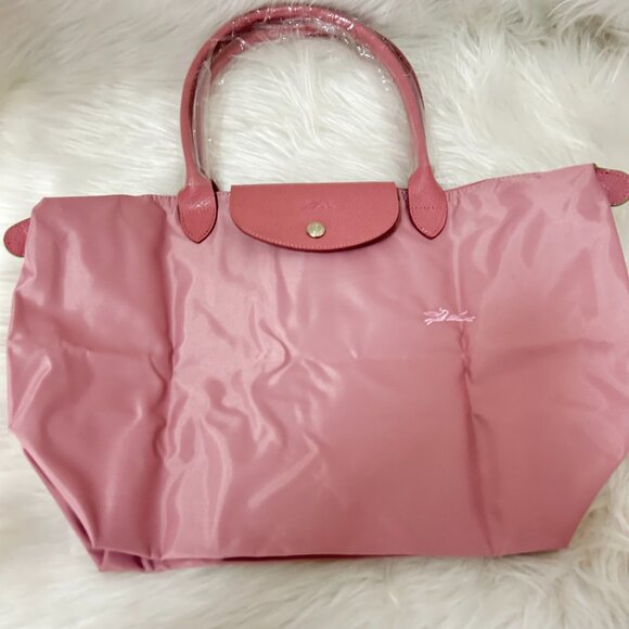 NWT Longchamp Le Pliage Original Large Shoulder Nylon Bag Tote IN Pink - Picture 4 of 9